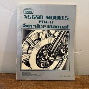 Genuine Yamaha Motor Co OEM Service Manual XS650 Models 1974 1975 1976 1977 Bike